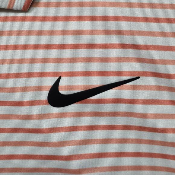 Nike Dri-Fit Tour Striped Golf Polo Shirt Men’s M Orange White FD5931-812 - Picture 2 of 7